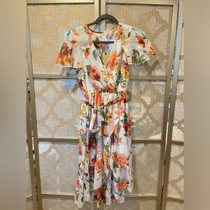 BOG Collective midi dress in ivory rose, size small, new with tags